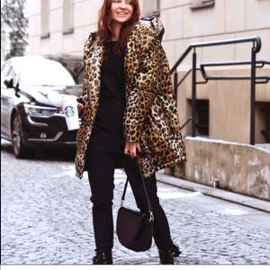 Zara Animal Print Puffer Coat - XS